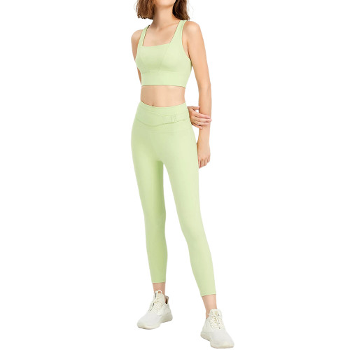 Green High Elasticity Yoga Sports Pants TQE61576-9