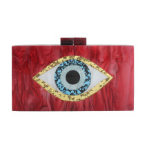 Red Evil Eye Acrylic Evening Handbags Shoulder Chain Bag H0702-3