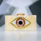 Yellow Evil Eye Acrylic Evening Handbags Shoulder Chain Bag H0702-7