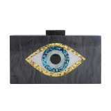 Black Evil Eye Acrylic Evening Handbags Shoulder Chain Bag H0702-2