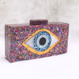 Multicolor Evil Eye Acrylic Evening Handbags Shoulder Chain Bag H0702-29
