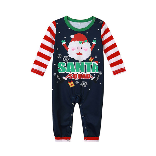 Navy Blue Santa Claus Print Stripe Baby Loungewear TQK740423-34