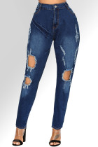 Dark Denim Distressed Skinny Jeans LC786051-5