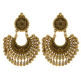 Gold Vintage Boho Style Bell Tassel Earrings H00492-12