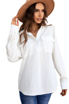 White Buttoned Long Sleeve Shirt with Pocket LC2551243-1