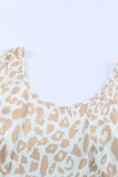 Leopard Print Cut-out Ribbed Long Sleeve Bodysuit LC32883-20