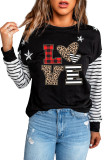 Valentine LOVE Star Striped Print Sweatshirt LC25311448-2