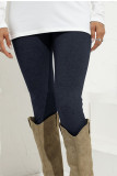 Blue Solid Thermal Knit Leggings LC76594-5