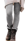 Gray Solid Thermal Knit Leggings LC76594-11