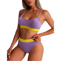 Purple Splice Yellow 2 Piece Bikini Set TQK610268-8