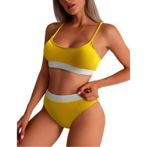 Yellow Splice Yellow 2 Piece Bikini Set TQK610268-7
