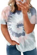 Multicolor Tie-dye Raglan Sleeve Plus Size T-shirt LC2517157-22