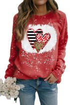 Valentine Striped Leopard Heart Print Graphic Sweatshirt LC25311606-3