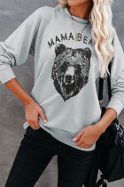 Gray Bear Letter Print Long Sleeve Sweatshirt LC25311673-11