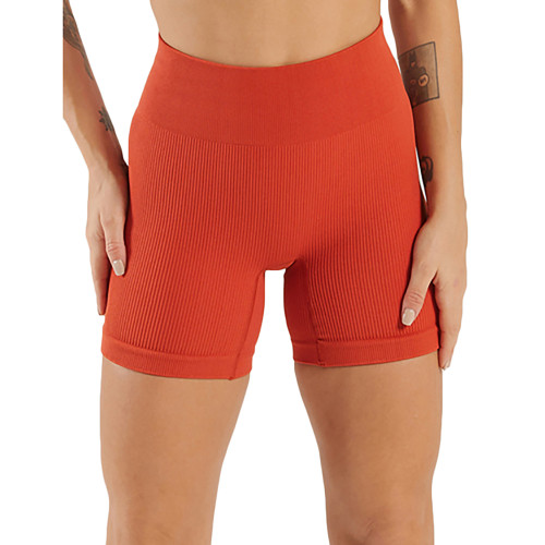 Reddish Brown Seamless Nylon Sports Shorts TQK530026-66