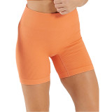 Orange Seamless Nylon Sports Shorts TQK530026-14