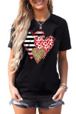 Leopard Striped Heart Shaped Print Graphic Tee LC25213811-2