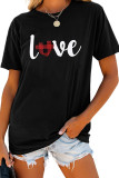 Love Heart Shape Plaid Print Short Sleeve T-shirt LC25213655-2