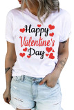 Happy Valentine's Day Heart Print Crew Neck T-shirt LC25213671-1
