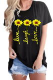 Live Laugh Love Sunflower Black T-Shirt LC25213663-2