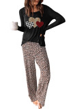 Leopard Valentine's Heart Print Long Sleeve and Pants Loungewear LC4512301-20