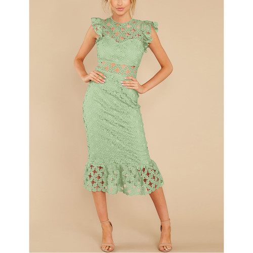 Light Green Lace Sleeveless Mermaid Party Dress TQK310834-28