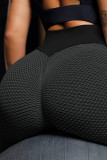 Black Side Pockets Ruched Butt Lifting Yoga Shorts LC263756-2