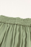 Green Adjustable Drawstring Smocked Waist Maxi Skirt LC651136-9