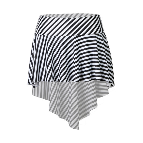 Black White High Waist Beachwear Culottes TQK630010-37