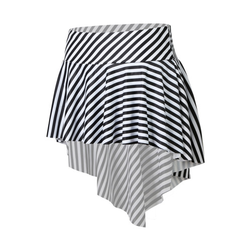 Black White High Waist Beachwear Culottes TQK630010-37