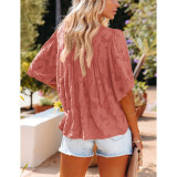 Cameo Lace Trumpet Sleeve Babydoll Blouse TQK210900-47