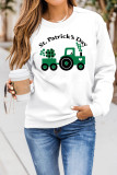 White St. Patrick's Day Graphic Print Long Sleeve Sweatshirt LC25311730-1