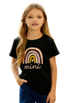 Black Rainbow mini Print Parent-child Kid T-shirt TZ25186-2