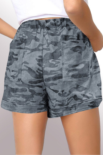 Camouflage Drawstring Waist Little Girls' Shorts with Pockets TZ77006-109