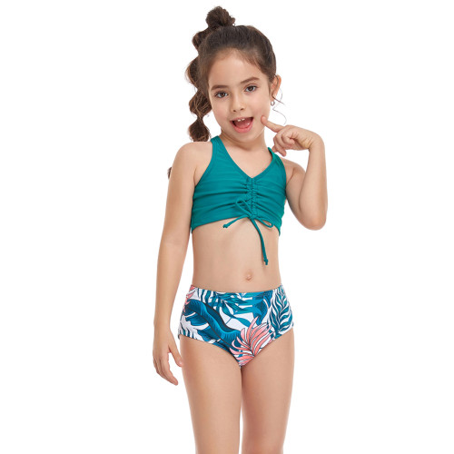 Blue Smock Printed Girl's Bikini Swimwear TQK660300-5