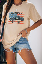 Khaki American Vintage Racers Hot Rod Graphic T-Shirt LC25215661-16