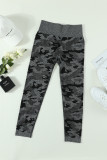 Black Seamless Camo Print Butt Lift High Waist Yoga Pants LC900012-2