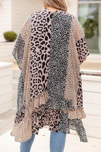 Leopard Polka Dot Plus Size Kimono LC8511630-10