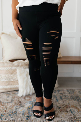 Plus Size Show Off Distressed Leggings LC771640-2