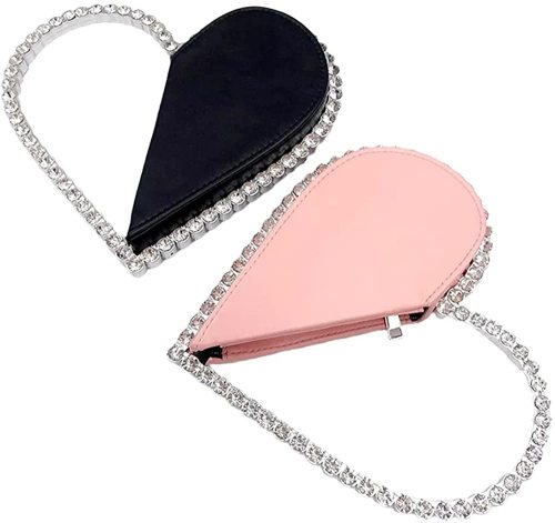 Pink Heart Shaped Party Evening Clutch Bags with Crystal H21238-10