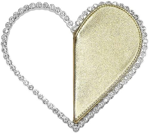 Gold Heart Shaped Party Evening Clutch Bags with Crystal H21238-12