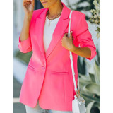 Rose Candy Button Lapel Collar Long Sleeve Blazer TQK260052-6