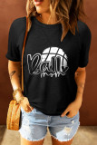 Black Basketball Graphic Short Sleeve Top LC25216714-2