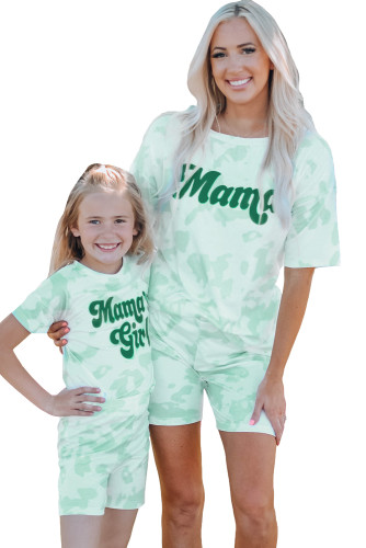 Mama Tie-dye Print T Shirt and Shorts Set LC451869-9