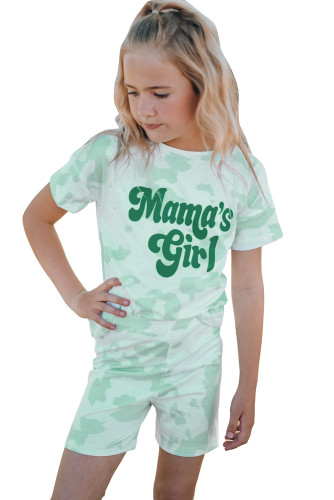Mama’s girl Tie-dye Print Two-piece Shorts Set TZ451055-9
