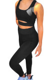 Black Two-piece Cut out Bra and Leggings Sports Wear LC2611036-2