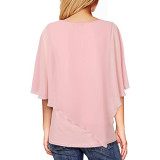 Pink Solid Layered Elegant Blouse Top TQV220018-10