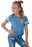 Blue Family Matching Girl's Tie Knot Striped T-shirt TZ25896-5