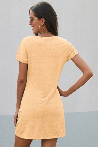 Yellow The Triblend Side Knot Dress LC220784-7