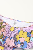 Floral Print Lace-up Ruffled Bikini Swimsuit LC433099-22